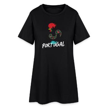 Barcelos Rooster Colorful Illustration Portugal - Women’s T-Shirt Dress - black - Front