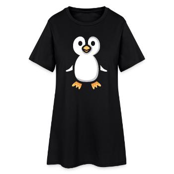 Illustration de pingouin de dessin animé mignon - Robe T-shirt Femme - noir - Devant