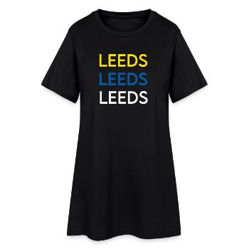 Leeds City Identität Trio - Frauen T-Shirt-Kleid - Schwarz - Vorne