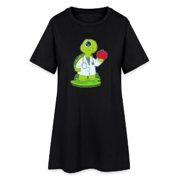 Schildkröte Arzt Stethoskop - Frauen T-Shirt-Kleid - Schwarz - Vorne