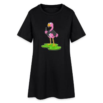 Flamingo Enseignant Pointage Bâton École - Robe T-shirt Femme - noir - Devant