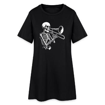 Silhouette de trompette squelette jazz - Robe T-shirt Femme - noir - Devant