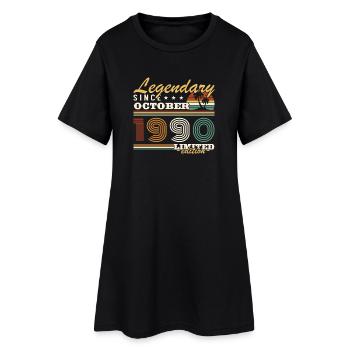 Octobre 1990 Vinatge Retro Cadeau Anniversaire - Robe T-shirt Femme - noir - Devant