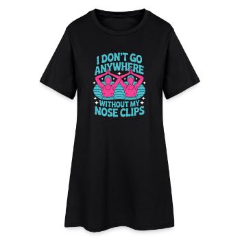 Synchronschwimmen Kunstschwimmen Wassersport - Frauen T-Shirt-Kleid - Schwarz - Vorne