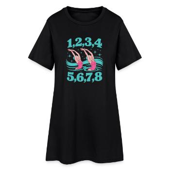 Natation synchronisée Natation artistique Sports nautiques - Robe T-shirt Femme - noir - Devant