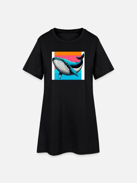 baleine - Robe T-shirt Femme - noir