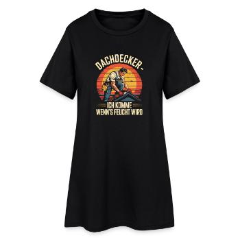 Couvreur Je viens quand il fait humide - Robe T-shirt Femme - noir - Devant