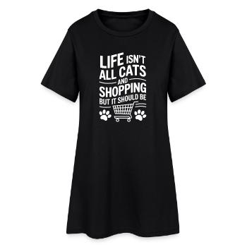 Shopping Saying Cats Funny Shopping Gift - Women’s T-Shirt Dress - black - Front