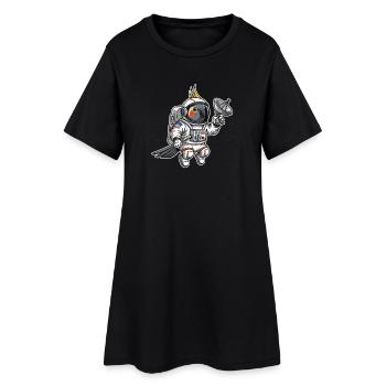 oiseau de l’espace astronaute calopsitte - Robe T-shirt Femme - noir - Devant