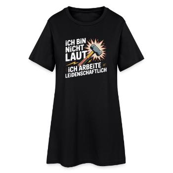 Leidenschaftliche Arbeit – Hammer Motiv - Frauen T-Shirt-Kleid - Schwarz - Vorne