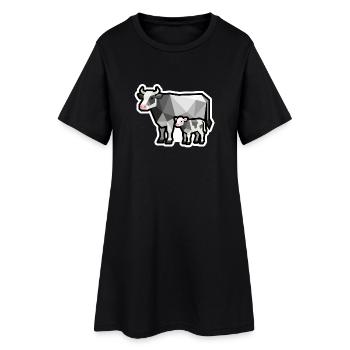 Vache et veau – Design minimal géométrique - Robe T-shirt Femme - noir - Devant