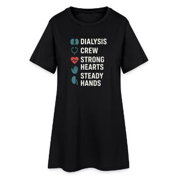 Dialyse Schwester Tech Nierenpflege Nephrologie - Frauen T-Shirt-Kleid - Schwarz - Vorne