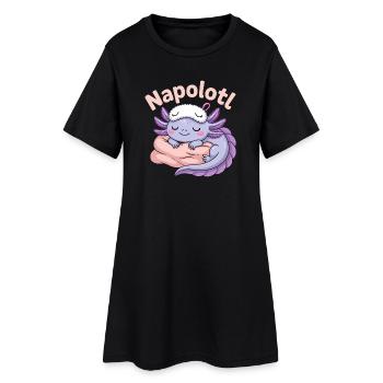 Napolotl Sleeping Axolotl Kawaii - Women’s T-Shirt Dress - black - Front