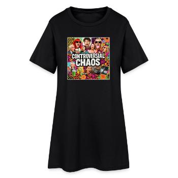 Controversial chaos - Women’s T-Shirt Dress - black - Front