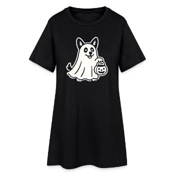 Chien Fantôme Halloween - Robe T-shirt Femme - noir - Devant