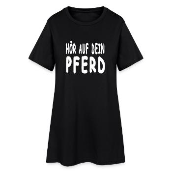 Chevaux - Robe T-shirt Femme - noir - Devant
