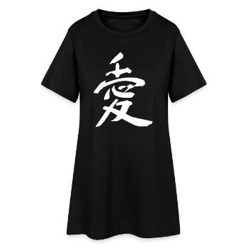 Symbole d’amour – Cœur Kanji Asiatique - Robe T-shirt Femme - noir - Devant