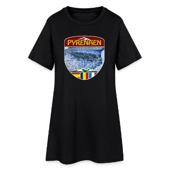 Pyrenäen 2026 | DE | Sticker - Frauen T-Shirt-Kleid - Schwarz - Vorne