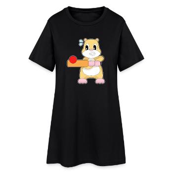 Hamster Cricket Batte de cricket - Robe T-shirt Femme - noir - Devant