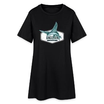 Femelle pêcheuse USA Design Flying Fish - Robe T-shirt Femme - noir - Devant