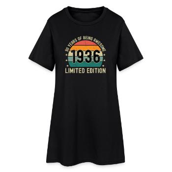 90 Years Of Being Awesome 1936 Limited Edition - Frauen T-Shirt-Kleid - Schwarz - Vorne