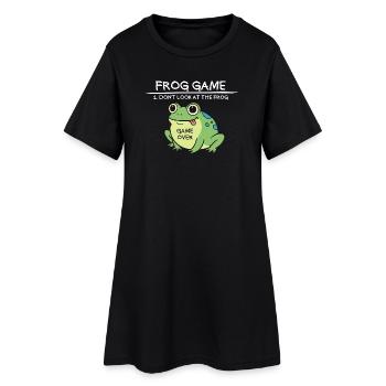Jeu de grenouille Ne regardez pas la grenouille drôle fr - Robe T-shirt Femme - noir - Devant