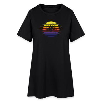 Rainbow Sun Ribbon Retro - Women’s T-Shirt Dress - black - Front