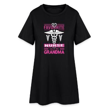 Cadeaux de grand-mère infirmière fière - Robe T-shirt Femme - noir - Devant