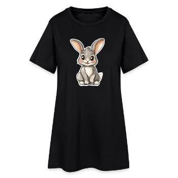 Lièvre - Robe T-shirt Femme - noir - Devant