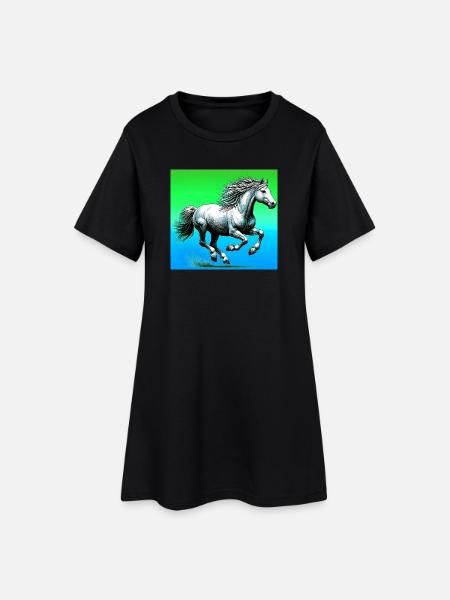 cheval - Robe T-shirt Femme - noir