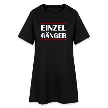 EINZELGÄNGER  - Frauen T-Shirt-Kleid - Schwarz - Vorne