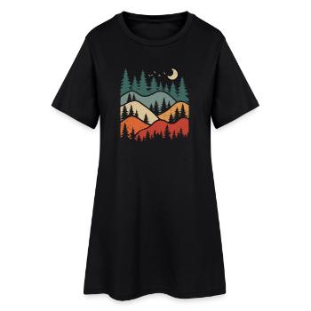 Forêt Paysage Nature Arbres Amoureux de la Nature - Robe T-shirt Femme - noir - Devant