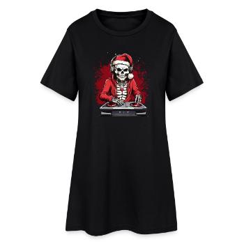 Noël Crâne Dj - Robe T-shirt Femme - noir - Devant
