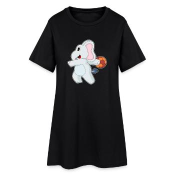 Eléphant Handball Joueur Handball - Robe T-shirt Femme - noir - Devant
