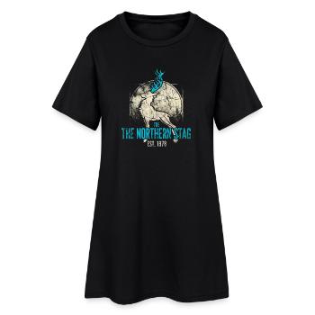 Cerf du Nord Vintage Logo Est 1973 - Robe T-shirt Femme - noir - Devant