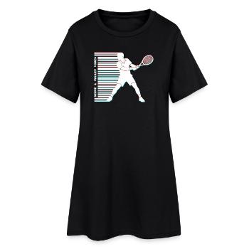 Tennis Glitch Barcode Sweat à capuche - Robe T-shirt Femme - noir - Devant