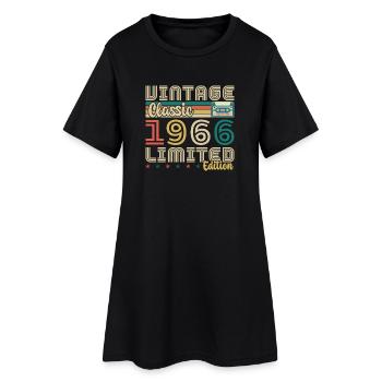 60 Jahre 1966 Vintage Retro Geburtstagsgeschenk - Frauen T-Shirt-Kleid - Schwarz - Vorne