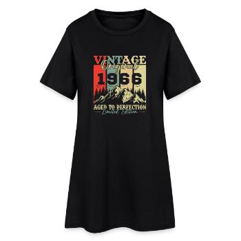 60 Jahre 1966 Vintage Retro Geburtstagsgeschenk - Frauen T-Shirt-Kleid - Schwarz - Vorne