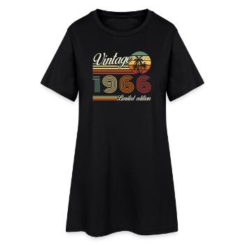 60 Ans 1966 Vintage Rétro Cadeau D'anniversaire - Robe T-shirt Femme - noir - Devant