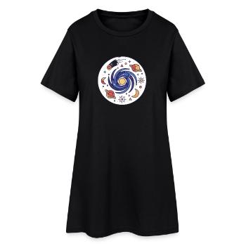 Galaxie du vortex cosmique - Robe T-shirt Femme - noir - Devant