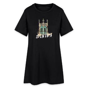 Fenêtre manuéline Sintra illustration Portugal - Robe T-shirt Femme - noir - Devant