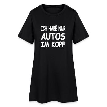 Auto - Frauen T-Shirt-Kleid - Schwarz - Vorne