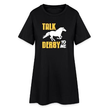 Talk Derby to me Jeu de mots amusant pour les fans de course - Robe T-shirt Femme - noir - Devant
