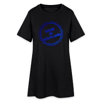 Made in Scotland Stamp Logo – Bold Blue Design - Women’s T-Shirt Dress - black - Front