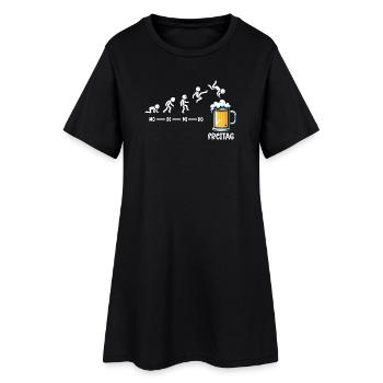 Freitag Wochenende Bierliebhaber Biertrinker - Frauen T-Shirt-Kleid - Schwarz - Vorne