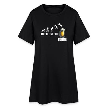 Freitag Wochenende Bierliebhaber Biertrinker - Frauen T-Shirt-Kleid - Schwarz - Vorne