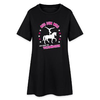 Aus Dem Weg Hier Kommt Ein Voltimädchen Voltigier - Frauen T-Shirt-Kleid - Schwarz - Vorne