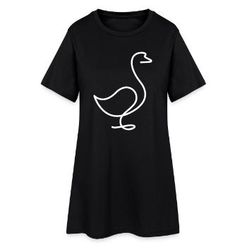 Croquis de canard ou d’oie – Motif minimaliste - Robe T-shirt Femme - noir - Devant