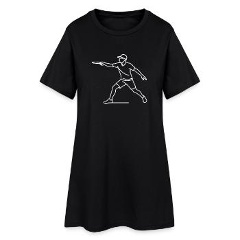 Croquis de joueur de disc golf – Motif minimaliste - Robe T-shirt Femme - noir - Devant