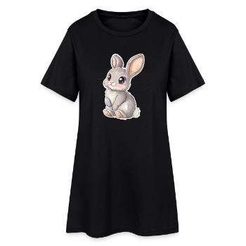 Lièvre - Robe T-shirt Femme - noir - Devant